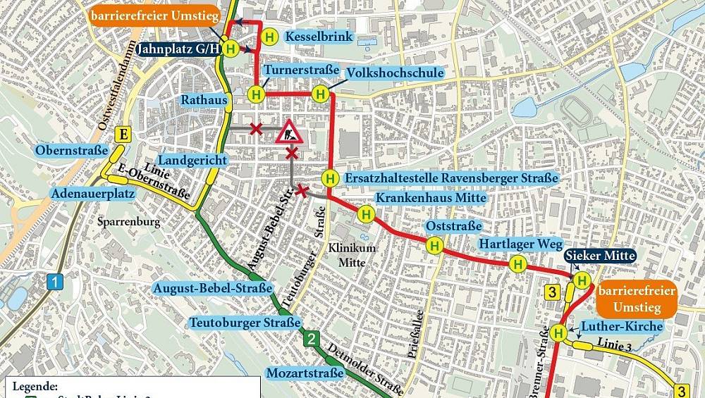 Großer StadtbahnAusbau in Bielefeld Das sind die Umleitungen in den
