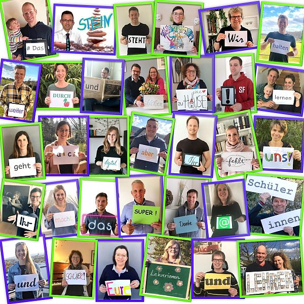 Eine starke Gemeinschaft: Das Kollegium des Freiherr-vom-Stein-Gymnasium hat sich mit einer Collage an seine Schülerinnen und Schüler gewandt. - © Privat