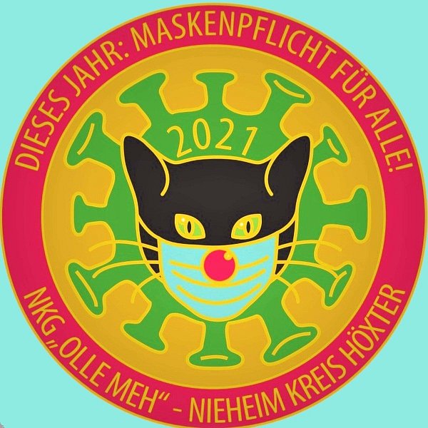 Auf den aktuellen Sessionsorden und -pins trägt die schwarze Katze Maske - © NKG