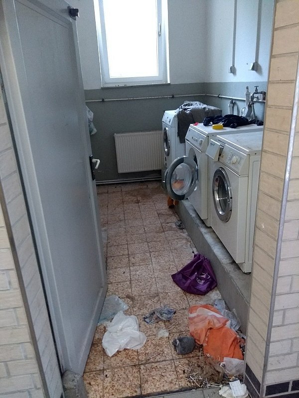 Waschküche: Auch hier ist es nicht sehr sauber. - © Privat